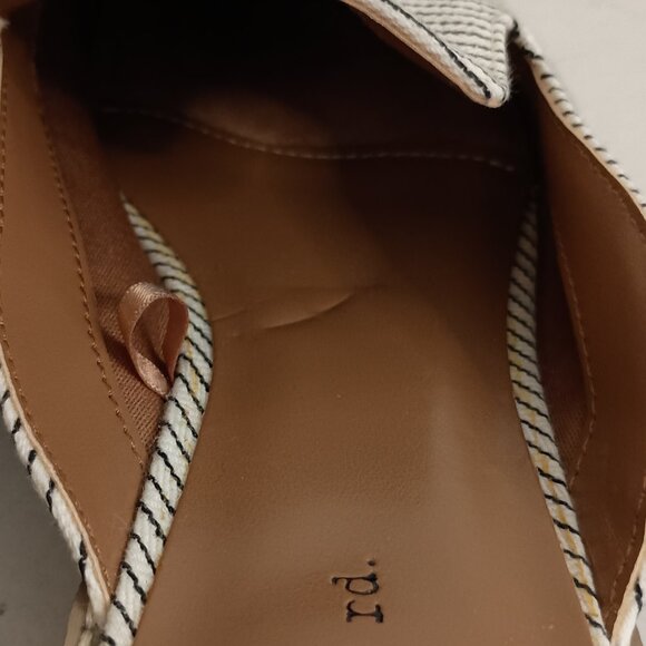 Indigo Rd Black Cream Stripe Mule Heels Womens Sz 8 - Picture 12 of 16